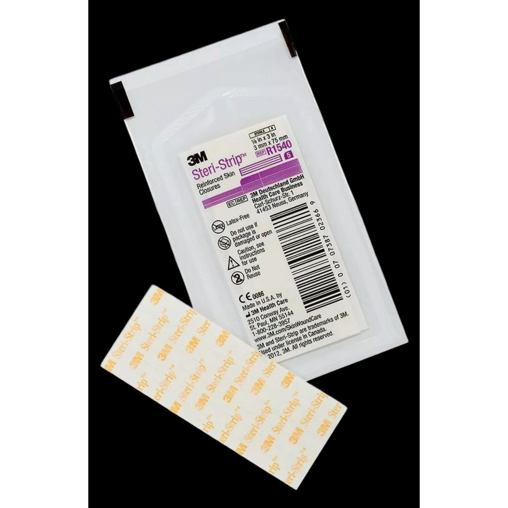 3M Steri-Strip R1540 Skin Closures 1/8" x 3" - 10 packs of 5 (50‎ Strips)